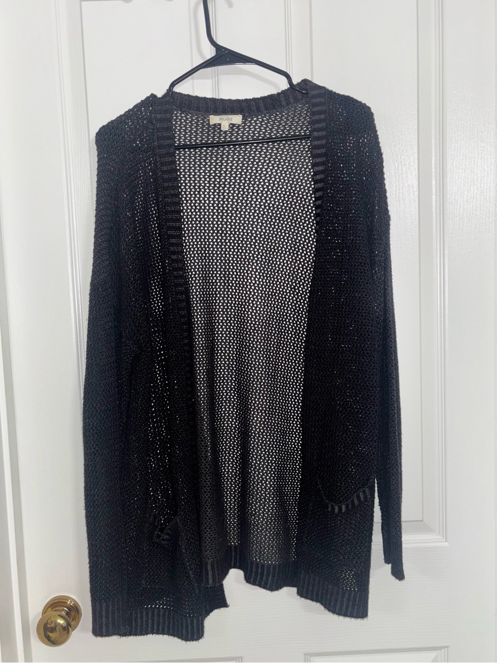 Mudd Black Open-Weave Cardigan